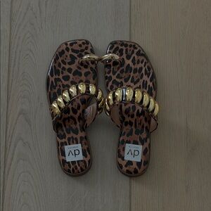 Dolce Vita Leopard and Gold Sandals